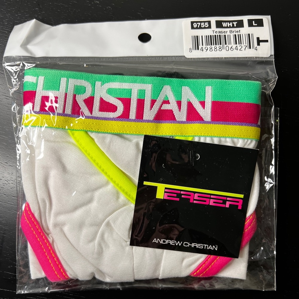 Andrew Christian Teaser Brief - NWT - White - Large